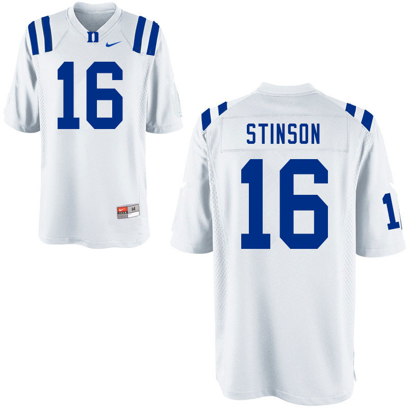 Men #16 Jaylen Stinson Duke Blue Devils College Football Jerseys Sale-White